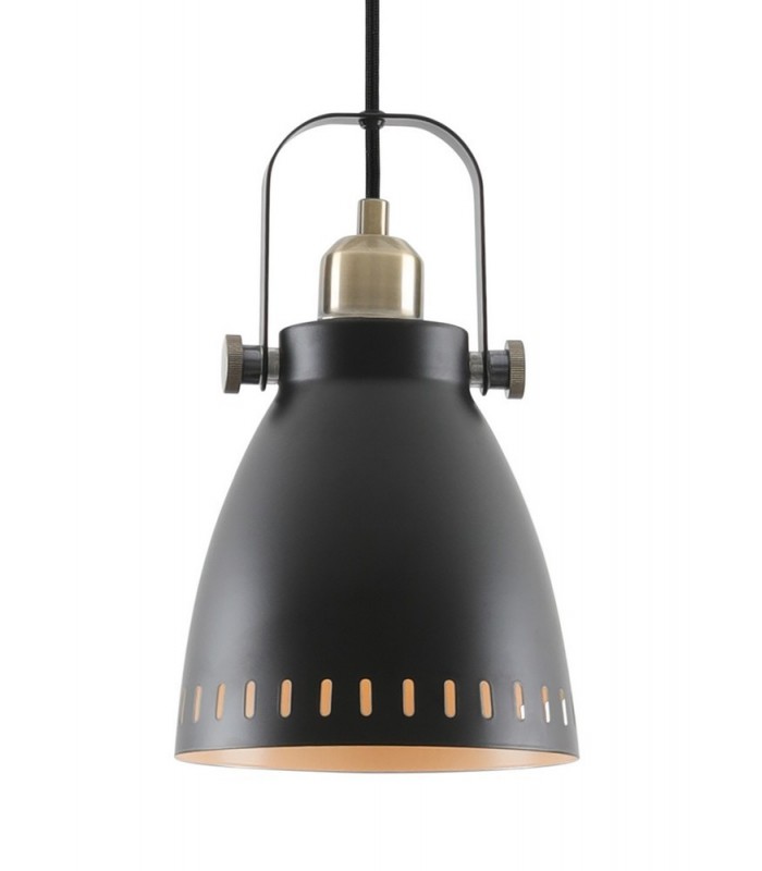 Small Ceiling Dome Pendant, 1 x E27, Matt Black, Antique Brass, Khaki - 7
