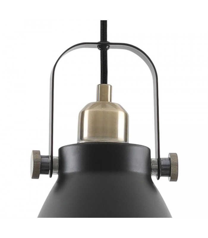 Small Ceiling Dome Pendant, 1 x E27, Matt Black, Antique Brass, Khaki - 8