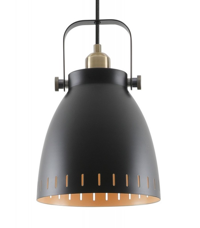 Medium Ceiling Dome Pendant, 1 x E27, Matt Black, Antique Brass, Khaki - 6