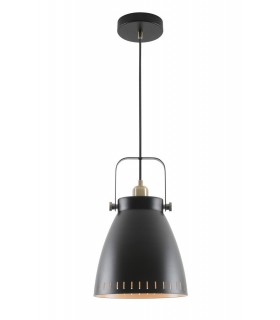 Large Ceiling Dome Pendant, 1 x E27, Matt Black, Antique Brass, Khaki - 1