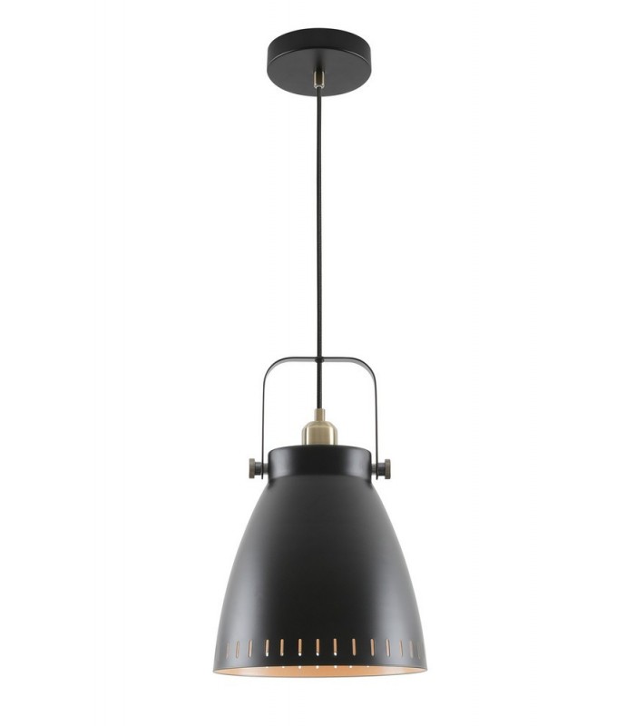 Large Ceiling Dome Pendant, 1 x E27, Matt Black, Antique Brass, Khaki - 1