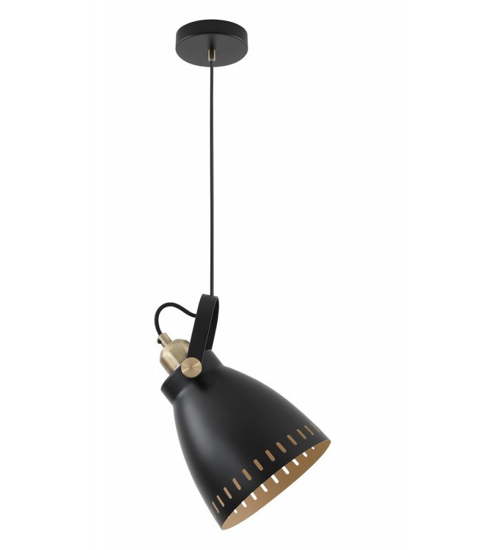 Large Ceiling Dome Pendant, 1 x E27, Matt Black, Antique Brass, Khaki - 4