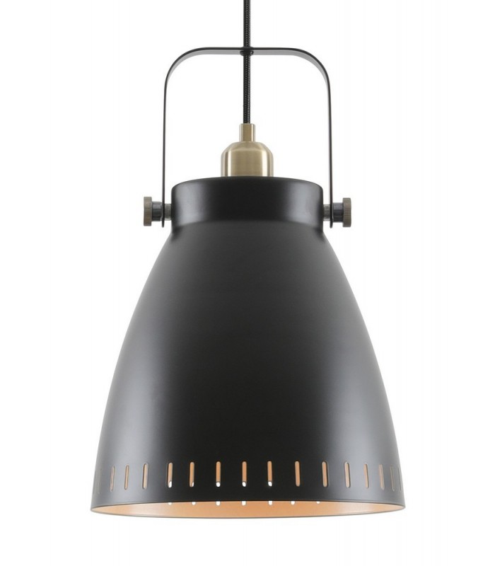 Large Ceiling Dome Pendant, 1 x E27, Matt Black, Antique Brass, Khaki - 5