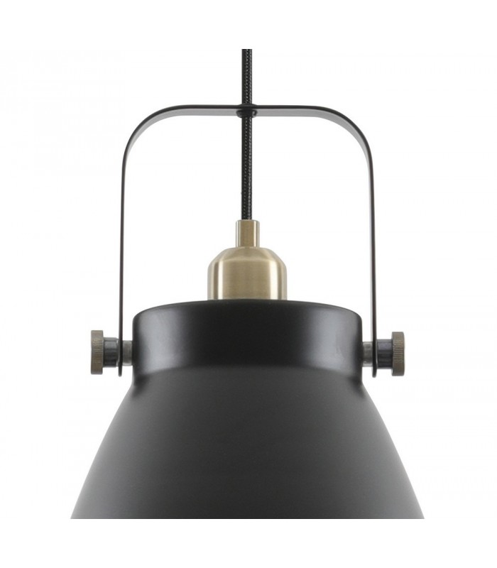 Large Ceiling Dome Pendant, 1 x E27, Matt Black, Antique Brass, Khaki - 6