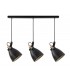 Linear Ceiling Pendant, 3 x E27, Matt Black, Antique Brass, Khaki - 3