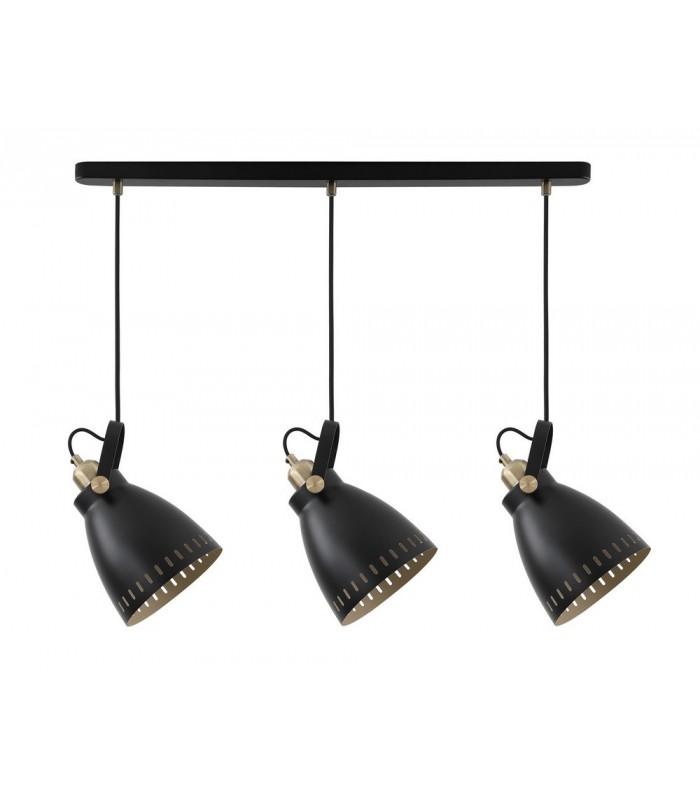 Linear Ceiling Pendant, 3 x E27, Matt Black, Antique Brass, Khaki - 3
