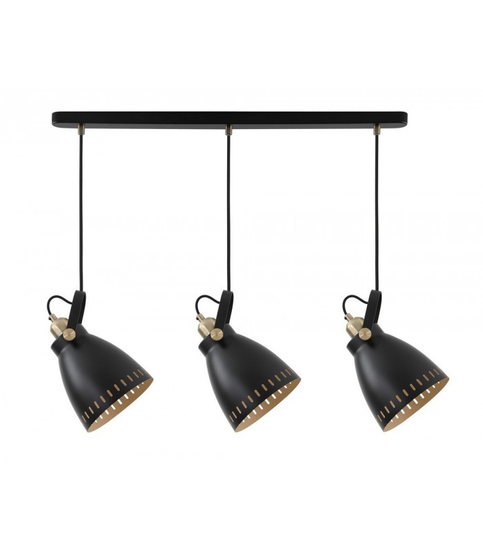 Linear Ceiling Pendant, 3 x E27, Matt Black, Antique Brass, Khaki - 4