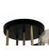 Flush Semi Flush Ceiling, 5 Light G9, Matt Black, Antique Brass, Cognac Glass - 4