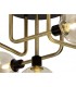 Flush Semi Flush Ceiling, 5 Light G9, Matt Black, Antique Brass, Cognac Glass - 6