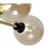 Flush Semi Flush Ceiling, 5 Light G9, Matt Black, Antique Brass, Cognac Glass - 7
