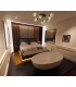 Flush Semi Flush Ceiling, 9 Light G9, Matt Black, Antique Brass, Cognac Glass - 3