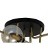 Flush Semi Flush Ceiling, 9 Light G9, Matt Black, Antique Brass, Cognac Glass - 5