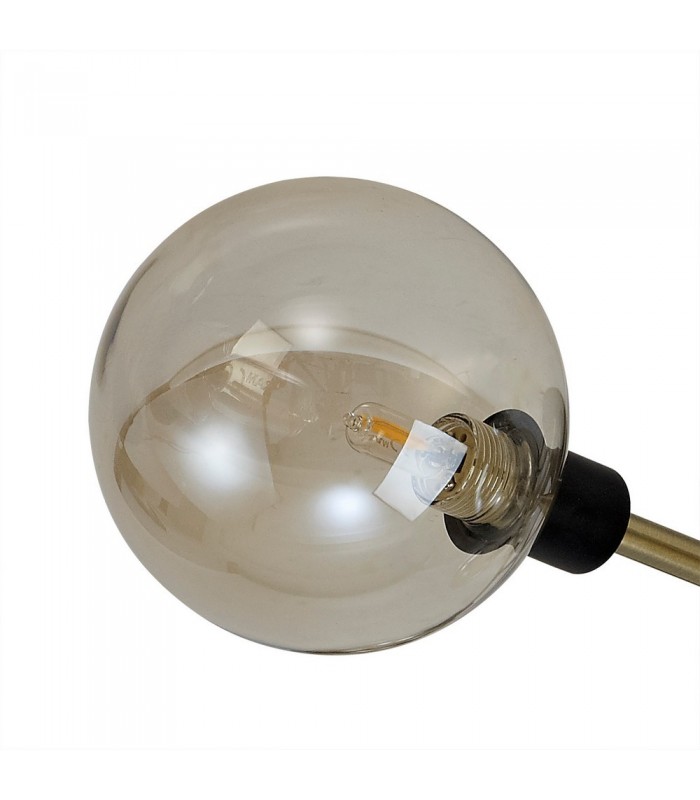 Flush Semi Flush Ceiling, 9 Light G9, Matt Black, Antique Brass, Cognac Glass - 6