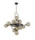 Fixed Ceiling Pendant, 12 Light G9, Matt Black, Antique Brass, Cognac Glass - 1