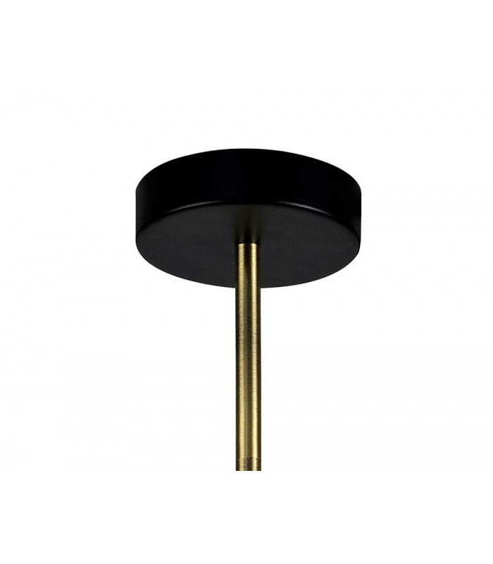 Fixed Ceiling Pendant, 12 Light G9, Matt Black, Antique Brass, Cognac Glass - 5