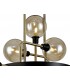 Fixed Ceiling Pendant, 12 Light G9, Matt Black, Antique Brass, Cognac Glass - 8