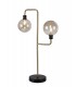Table Lamp, 2 Light G9, Matt Black, Antique Brass, Cognac Glass - 1