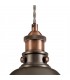 Small Ceiling Dome Pendant, 1 x E27, Antique Silver, Copper, White - 6