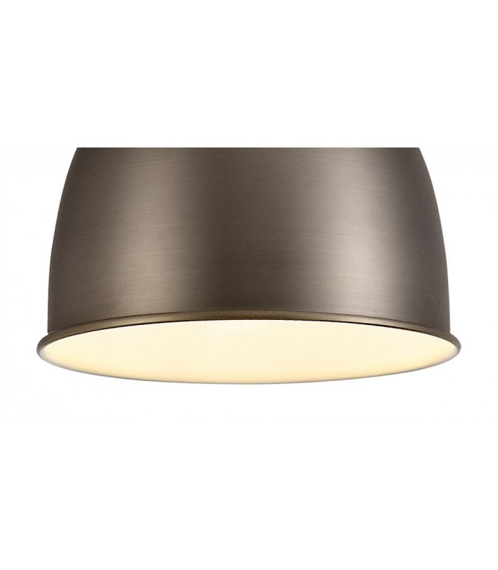 Small Ceiling Dome Pendant, 1 x E27, Antique Silver, Copper, White - 7