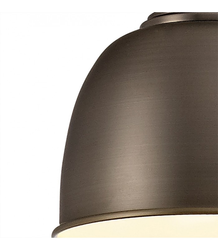 Small Ceiling Dome Pendant, 1 x E27, Antique Silver, Copper, White - 8