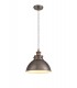 Medium Ceiling Dome Pendant, 1 x E27, Antique Silver, Copper, White - 1