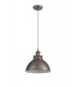 Medium Ceiling Dome Pendant, 1 x E27, Antique Silver, Copper, White - 4