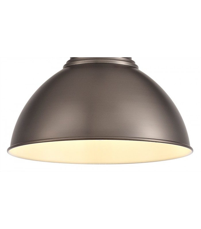 Medium Ceiling Dome Pendant, 1 x E27, Antique Silver, Copper, White - 7