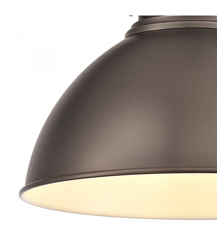 Medium Ceiling Dome Pendant, 1 x E27, Antique Silver, Copper, White - 8