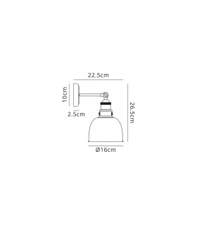 Adjustable Wall Lamp, 1 x E27, Antique Silver, Copper, White - 2