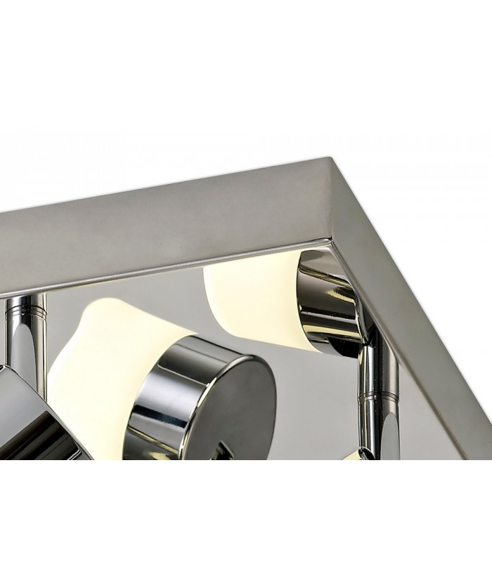 4 Light Ceiling, 4 x 5W LED, 4000K, 1700lm, IP44, Polished Chrome - 4