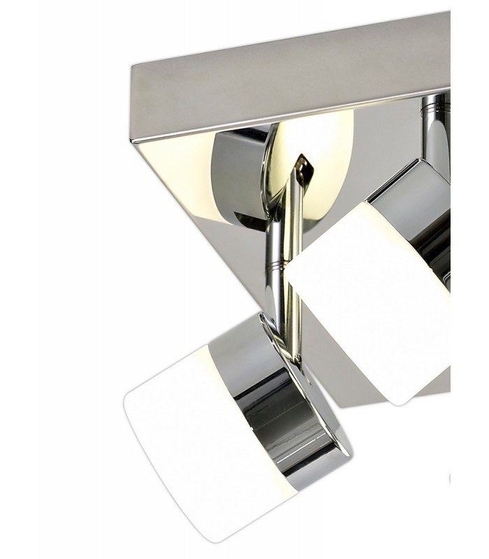 4 Light Ceiling, 4 x 5W LED, 4000K, 1700lm, IP44, Polished Chrome - 5