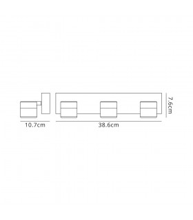 Bathroom Wall Lamp Triple Adjustable, 3 x 5W LED, 4000K, 1275lm, IP44, Polished Chrome - 2
