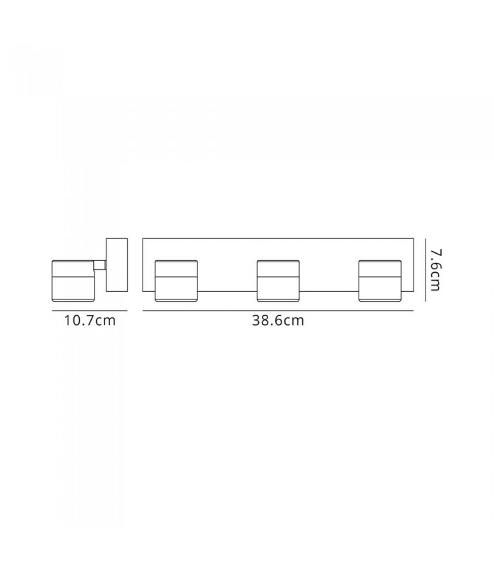 Bathroom Wall Lamp Triple Adjustable, 3 x 5W LED, 4000K, 1275lm, IP44, Polished Chrome - 2
