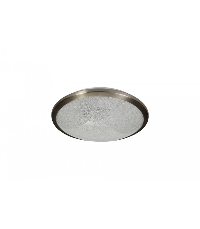 Flush Ceiling, 30cm 1 x 12W LED, 3000K, 750lm, IP44, Satin Nickel, Crystaline - 3