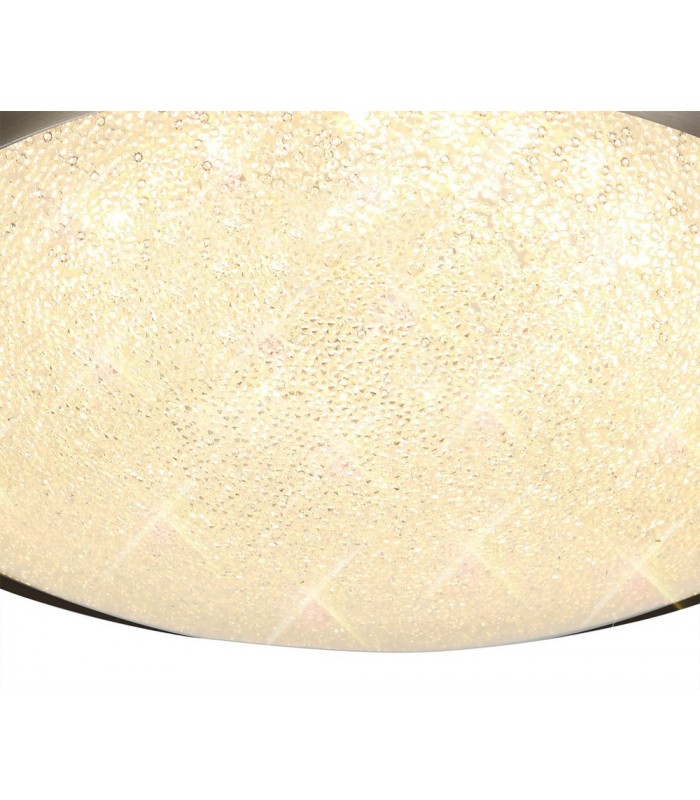 Flush Ceiling, 30cm 1 x 12W LED, 3000K, 750lm, IP44, Satin Nickel, Crystaline - 5