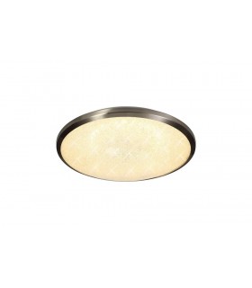 Flush Ceiling, 36cm 1 x 18W LED, 3000K, 1044lm, IP44, Satin Nickel, Crystaline - 1