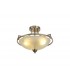 Semi-Flush Bowl Ceiling, 3 Light E27, Satin Nickel, Frosted Glass - 1