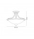 Semi-Flush Bowl Ceiling, 3 Light E27, Satin Nickel, Frosted Glass - 2