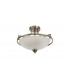 Semi-Flush Bowl Ceiling, 3 Light E27, Satin Nickel, Frosted Glass - 3