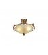 Semi-Flush Bowl Ceiling, 3 Light E27, Antique Brass, Frosted Glass - 1