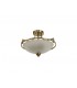 Semi-Flush Bowl Ceiling, 3 Light E27, Antique Brass, Frosted Glass - 3