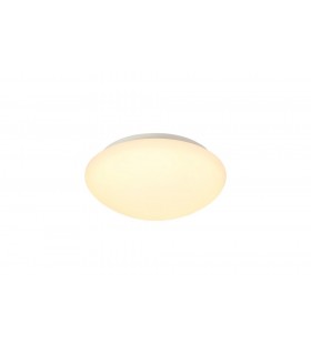 Flush Ceiling, 1 x 18W LED, 3000K, 872lm, IP44, White, Frosted Glass - 1