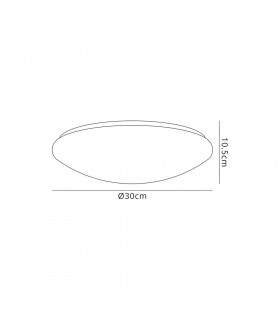 Flush Ceiling, 1 x 18W LED, 3000K, 872lm, IP44, White, Frosted Glass - 2
