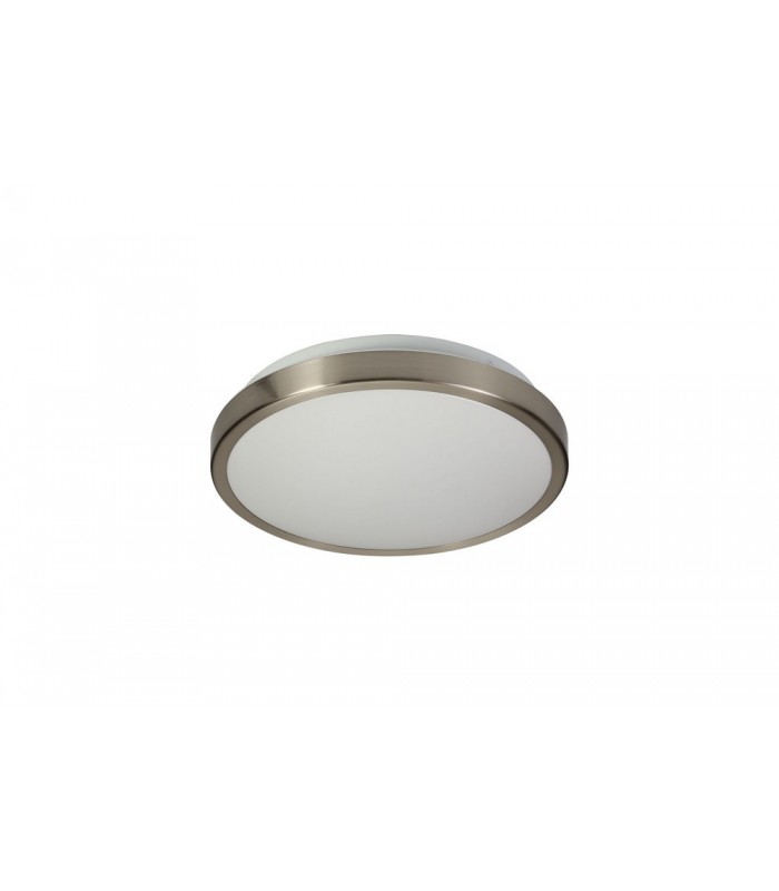 Flush Ceiling, 1 x 12W LED, 4000K, 565lm, IP44, Satin Nickel, White - 3