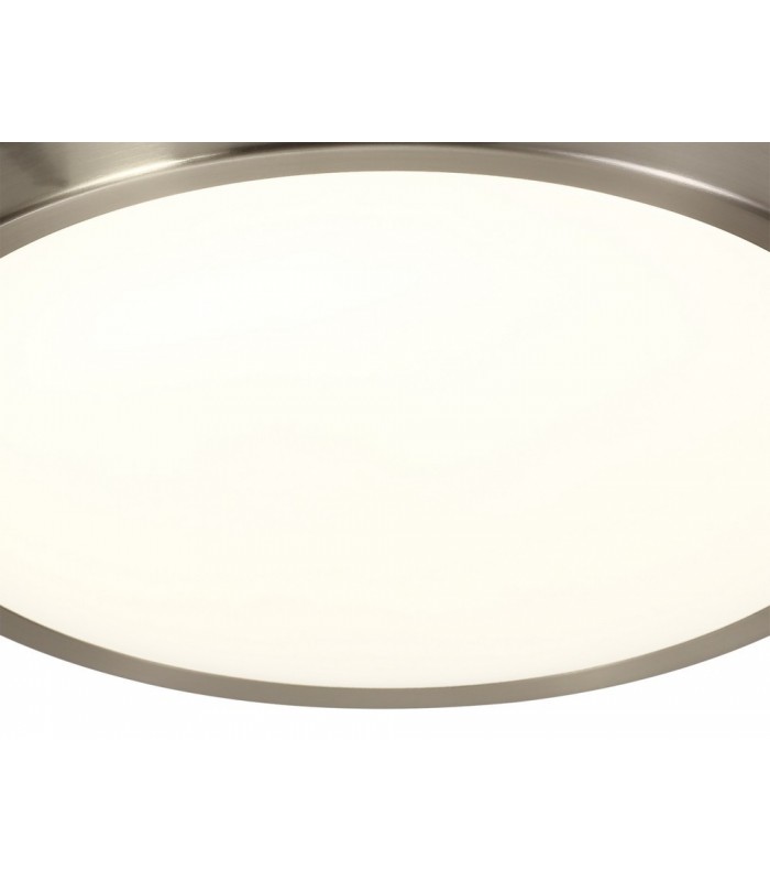 Flush Ceiling, 1 x 12W LED, 4000K, 565lm, IP44, Satin Nickel, White - 5