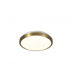 Flush Ceiling, 1 x 12W LED, 4000K, 565lm, IP44, Soft Bronze, White - 1