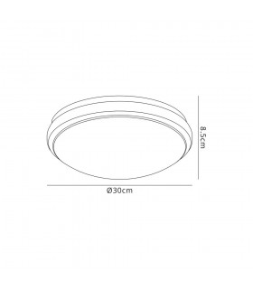 Flush Ceiling, 1 x 12W LED, 4000K, 565lm, IP44, Soft Bronze, White - 2