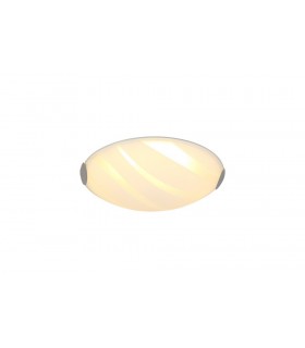 Flush Ceiling 30cm, 1 x 12W LED, 3000K, 666lm, Polished Chrome, White - 1