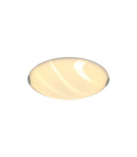 Flush Ceiling 40cm, 1 x 24W LED, 3000K, 1404lm, Polished Chrome, White - 1