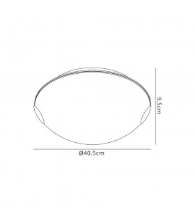 Flush Ceiling 40cm, 1 x 24W LED, 3000K, 1404lm, Polished Chrome, White - 2